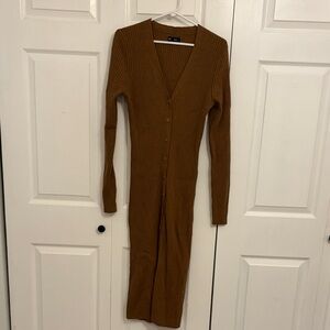 Gap Brown Ribbed Sweater Dress